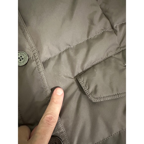 Lands' End Womens Puffer Vest Faux Fur Collar Brown Button Front Size L 14-16 - Picture 6 of 9